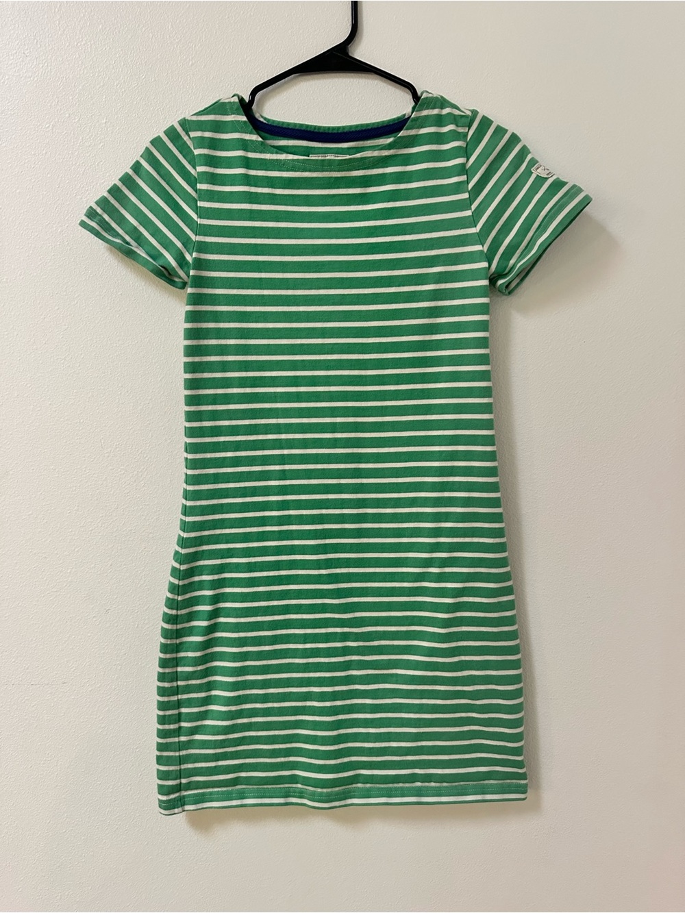 Joules Mariner’s Grade Riviera Stripe Cotton Dress Green White XS US 4 Nautical
